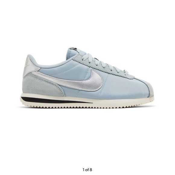Nike Shoes - Nike Women's Light Blue and Silver Classic Cortez Sneakers
